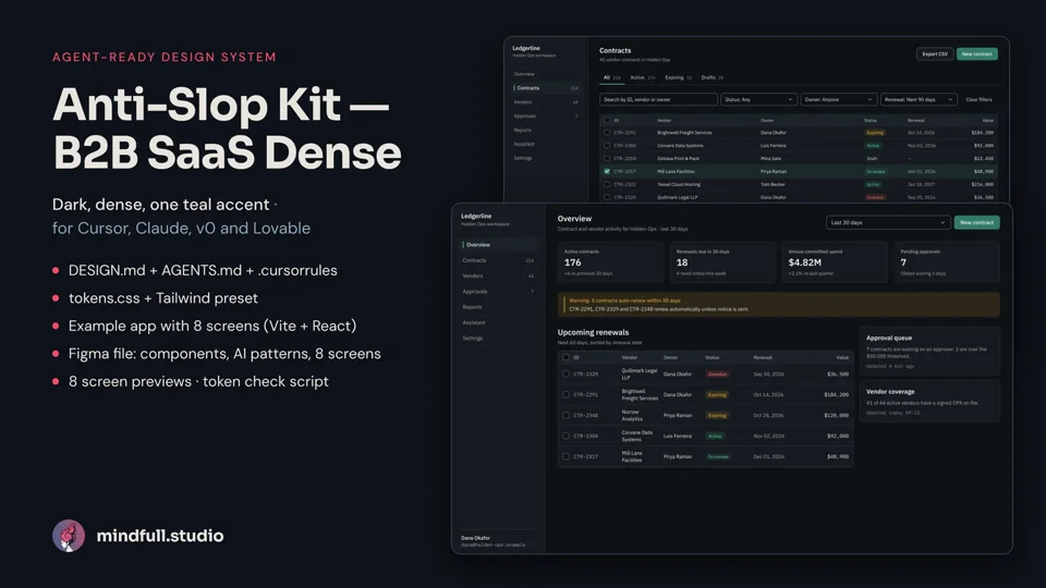 Anti-Slop B2B SaaS Dense Kit thumbnail